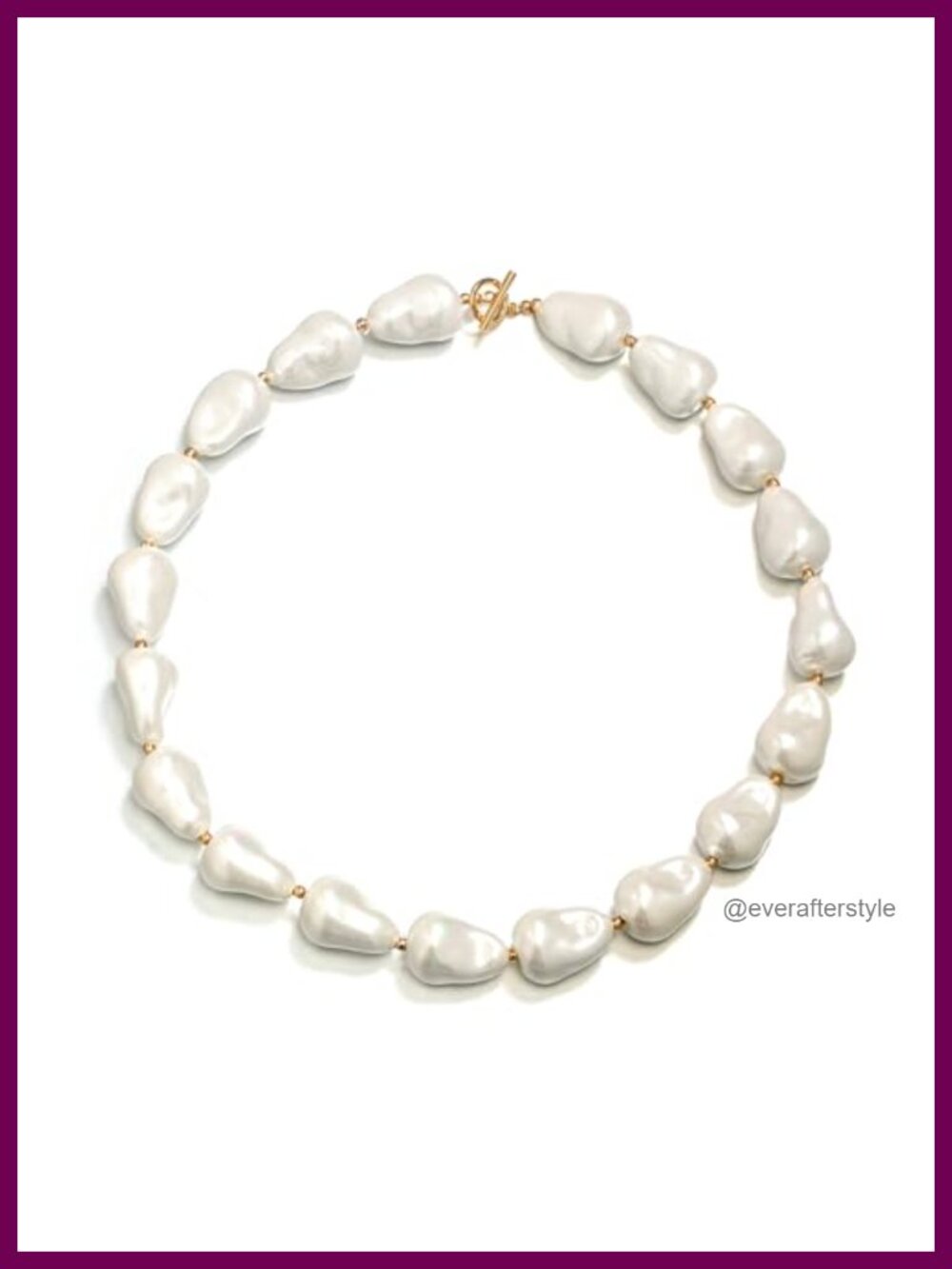 Baroque Simulated Pearl Choker Necklace 19 Inch Women Jewelry Gift